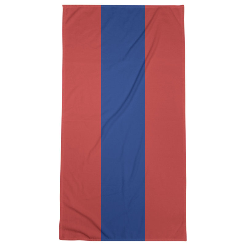 Lightweight Bath Towel, Red/Blue/Red, Polyester/Cotton