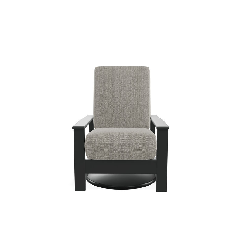 Leeward Marine Grade Polymer Deep Seating Cushion Swivel Hidden Rocker, Graphite, Thatch Ash