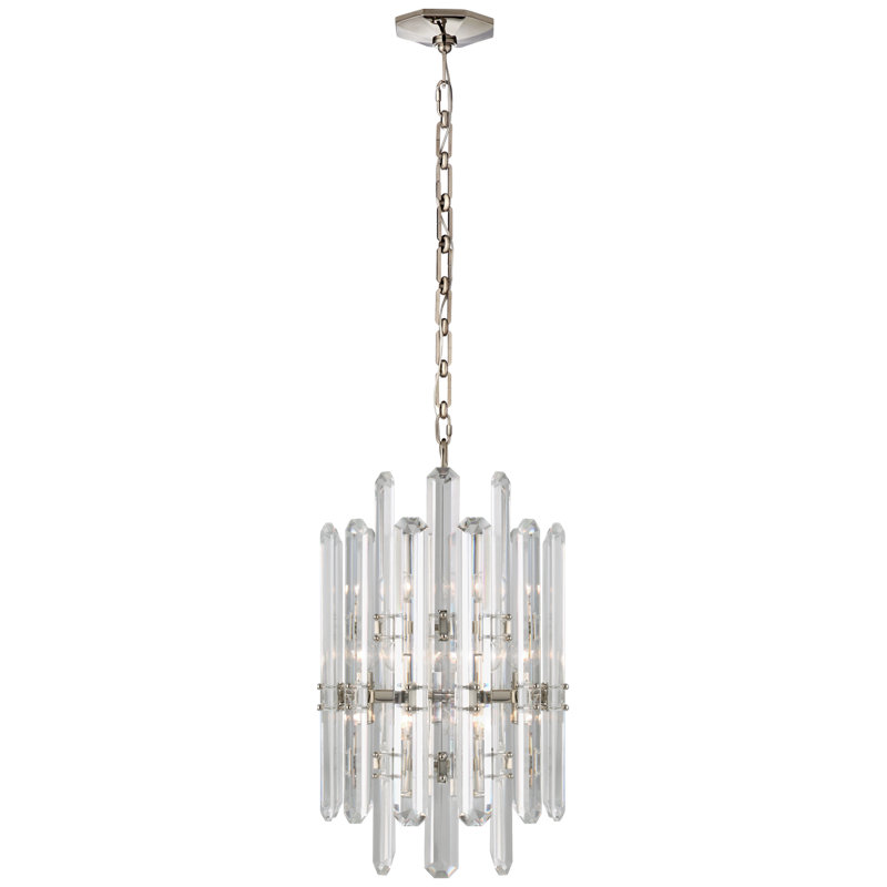 AERIN Bonnington Tall Chandelier, Polished Nickel