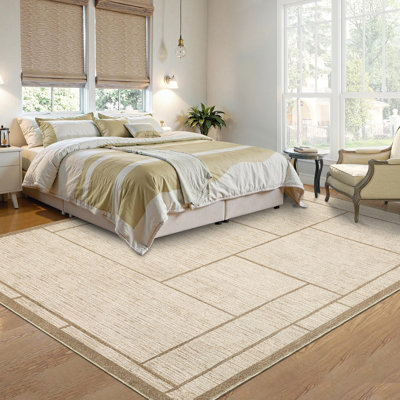 Tapis géométrique lavable pour le salon et la chambre à coucher