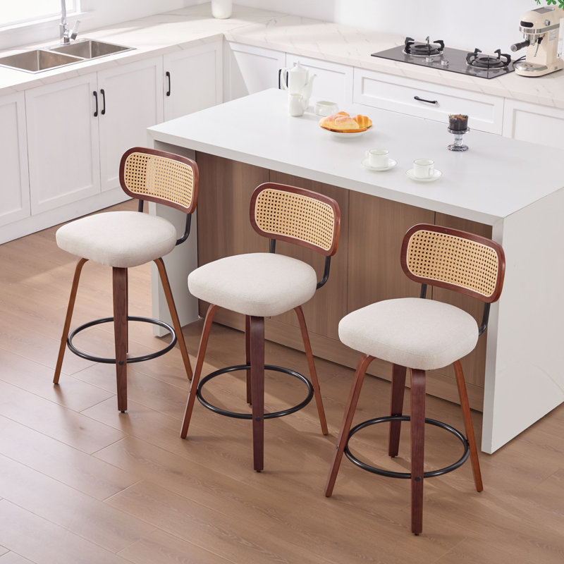 Ensemble de tabourets de bar pivotants de 26 po et chaises pour îlot, Blanc