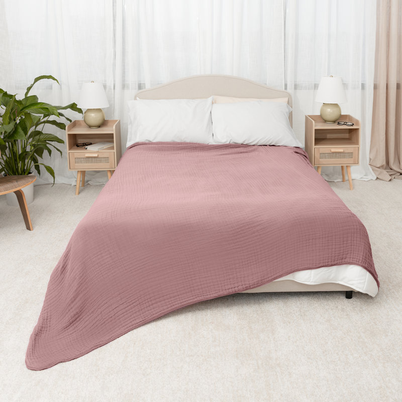 Comfy Cubs Muslin Blanket King, 274 x 229 cm - Soft, Lightweight, Breathable Cotton Blanket - 6-Layered Muslin Fabric, King