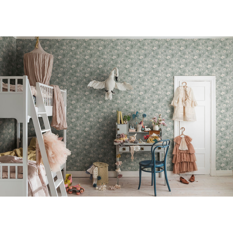Lofstad Floral Wallpaper Roll, Garden Green