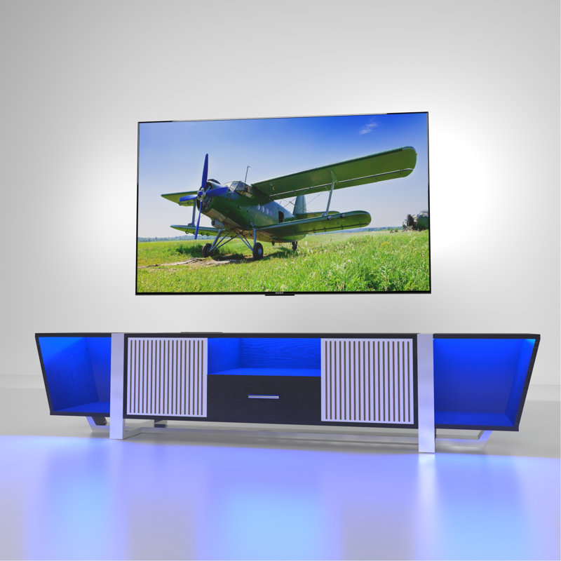 LED TV Stand With Remote Control And Multiple Modes Changing Lights