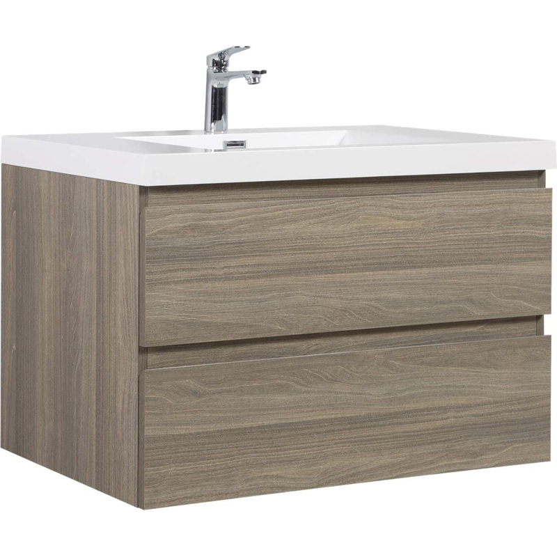Meuble-lavabo mural avec lavabo, Gris