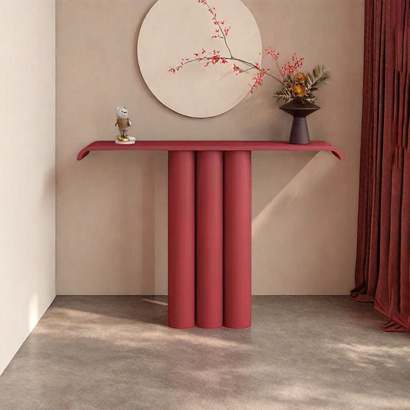 Console moderne rouge minimaliste, H 33,46 po x l 47,24 po x L 13,78 po
