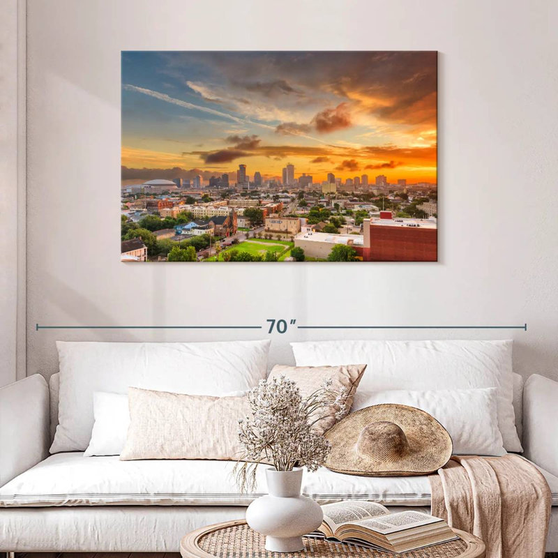 Siréci, Nouvelle-Orléans, coucher de soleil, H 30 po x l 45 po