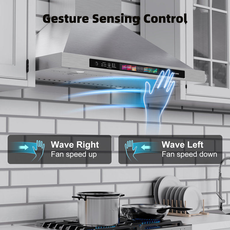 Hotte de cuisine murale en acier inoxydable de 30 pouces avec 900 pi³ / min? brano