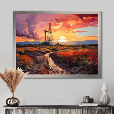 «Orange Oil Rigs», installation sur toile