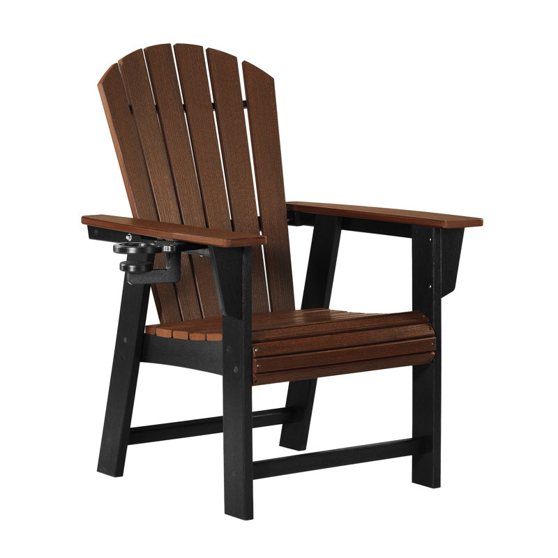 Chaise Adirondack Featherstone, noire, Black/Walnut