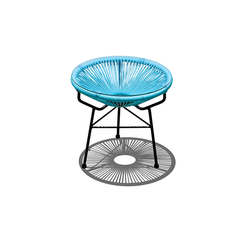 Acapulco Outdoor Round Side Table, Black, Candy Apple
