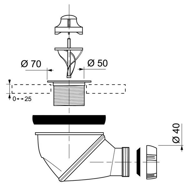 Denieron 14cm Drain Stopper Waste