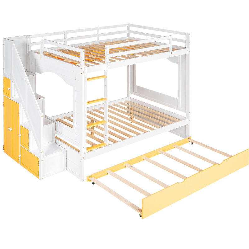 Lit plateforme avec rangement Bardo, Double, Jaune