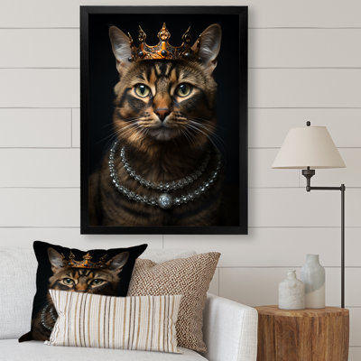 Royal Cat Crown Portrait II - art mural chat