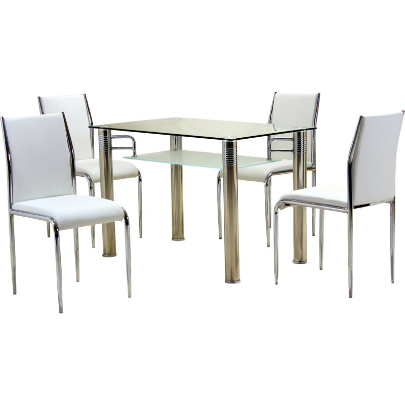 Rectangular Glass Top Dining Table, Transparent