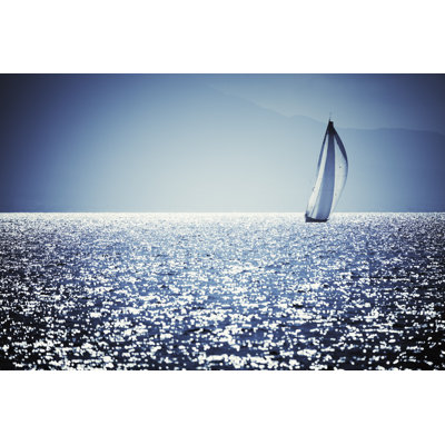 Sailing With Sailboat - Wrapped Canvas Print