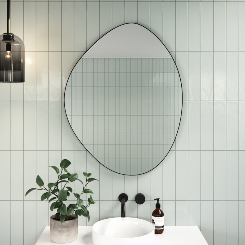 Miroir Starla, Noir, 28 po x 36 po, Asymétrique