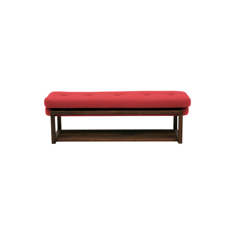 Melinda Upholstered Storage Bench, Berry Red, 18" H x 60" W x 22" D