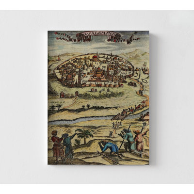 Antique Map Of Jerusalem Poster Print, Jerusalem Wall Art, Vintage Living Room Decor, Guest Bedroom Ideas, Holy Land Map Print, Old City Art