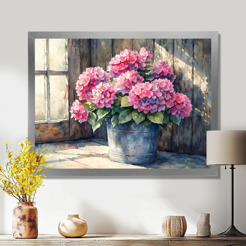 Iftene - Floral Wall Art, Reproduction encadrée d'une seule photo, Argent argent, H 34 po x l 44 po