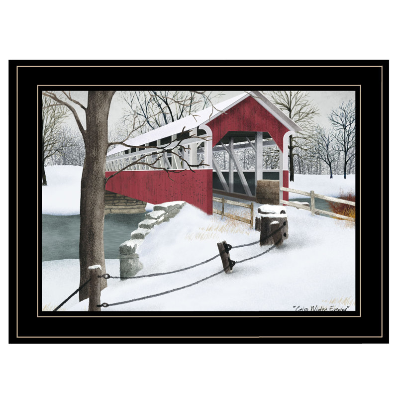 «Crisp Winter Evening», art mural encadré pour le salon, impression murale par Billy Jacobs, Noir