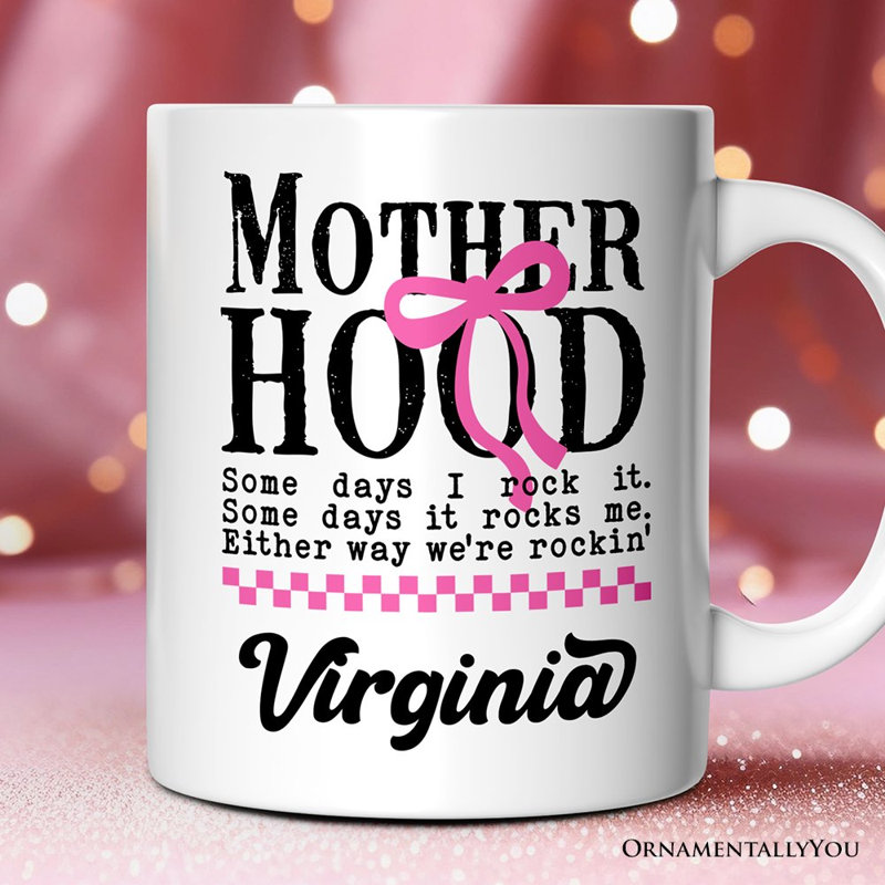Motherhood Mug, Mom Gift With Custom Name