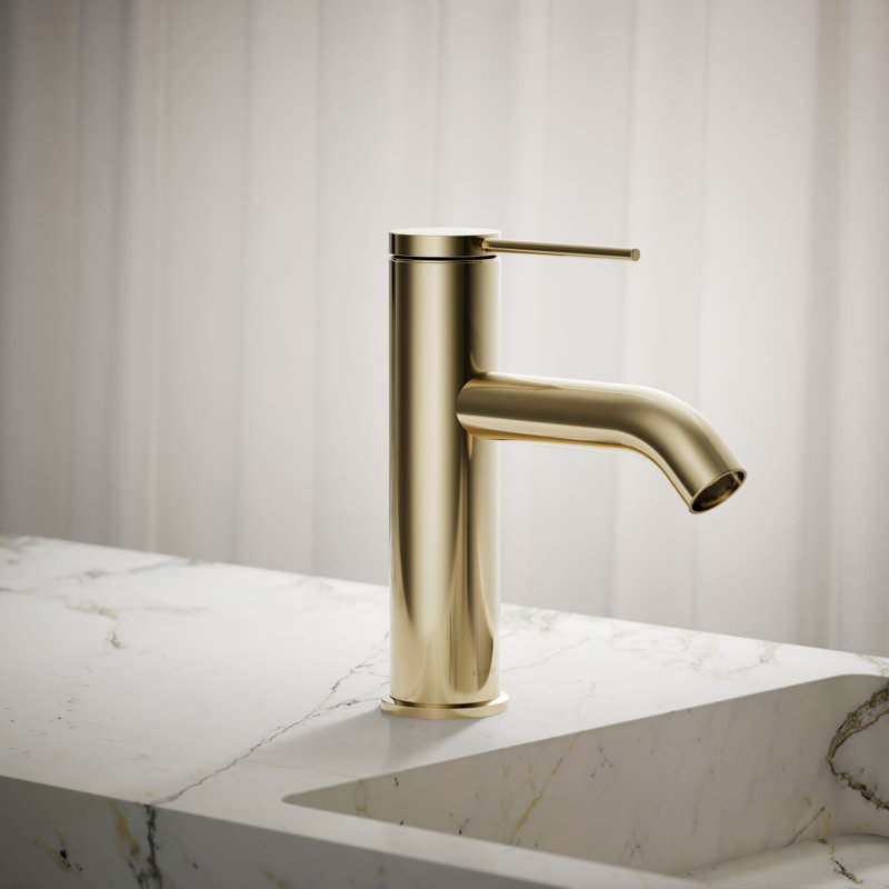 Components Single-Handle Bathroom Sink Faucet, Gold