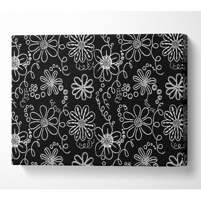 Infusion White On Black - Wrapped Canvas Print