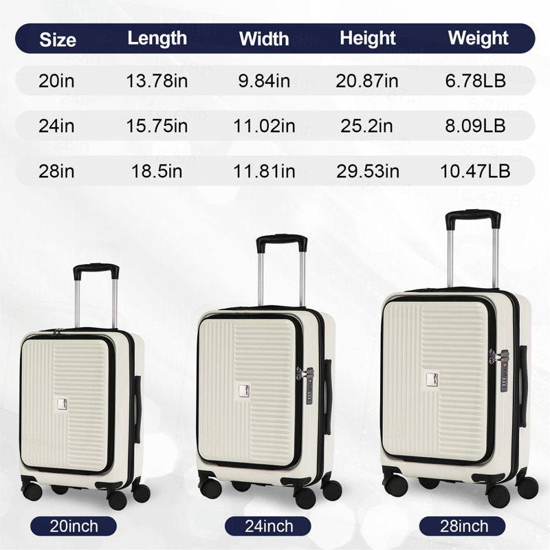 Luggage,With Front Opening,TSA Approved Lock,Hardshell Suitcase