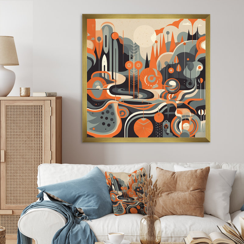 «Evolving Abstractions I», reproduction d'art sur toile, Encadrement doré, H 36 po x l 36 po x P 1,5 po