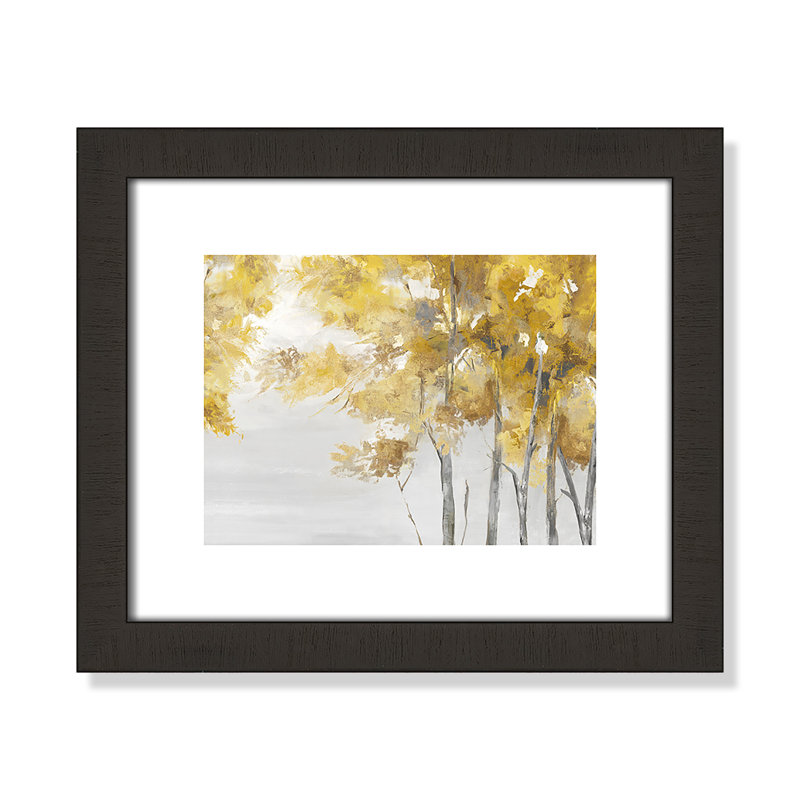 Jaune altruiste - Art encadré autoportant, Encadrement espresso foncé, H 13,5 po x l 15,5 po x P 2 po