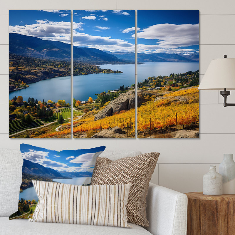 Canada Okanagan Serenity I sur toile, reproduction de 3 pièces, H 32 po x l 48 po x P 1 po