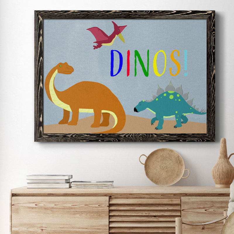 Dinos! - Cadre photo, impression sur toile, H 37,5 po x l 27,5 po x P 1,5 po, Noir