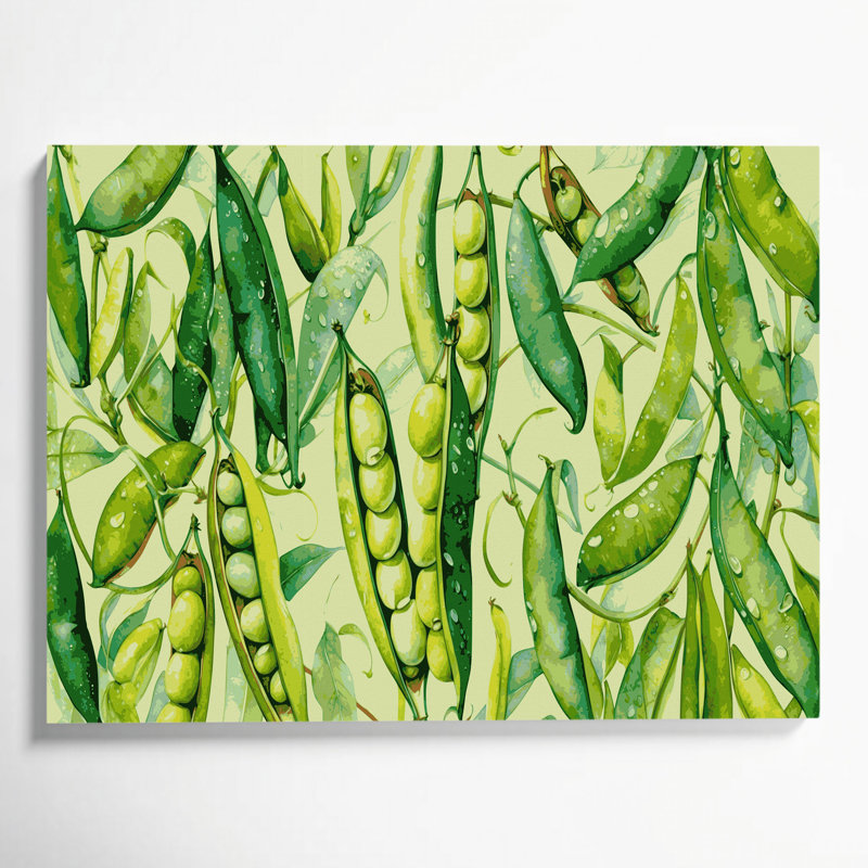 Légumes, haricots de Lima, art mural sur toile vert frais, H 11 po x l 14 po