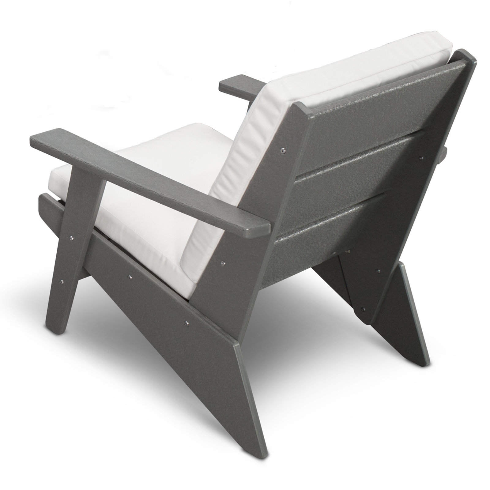 Riviera Patio Lounge Chair, Natural Linen, Slate Gray