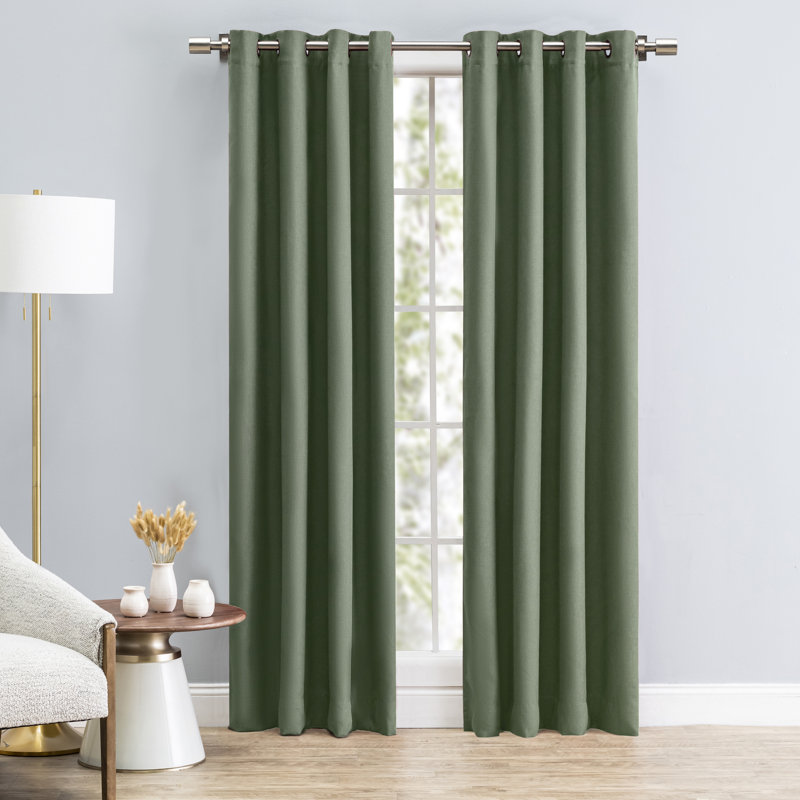 Adel Blackout Curtain Single Panel, 50" W x 63" L, Woodland Green
