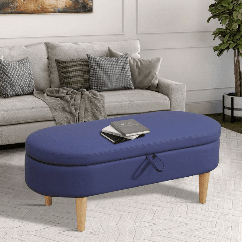 Banc de rangement à couvercle rabattable rembourré
