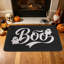 Tapis de cuisine d'Halloween en faux lin « Boo & "Spooky" » (lot de 2), noir et blanc