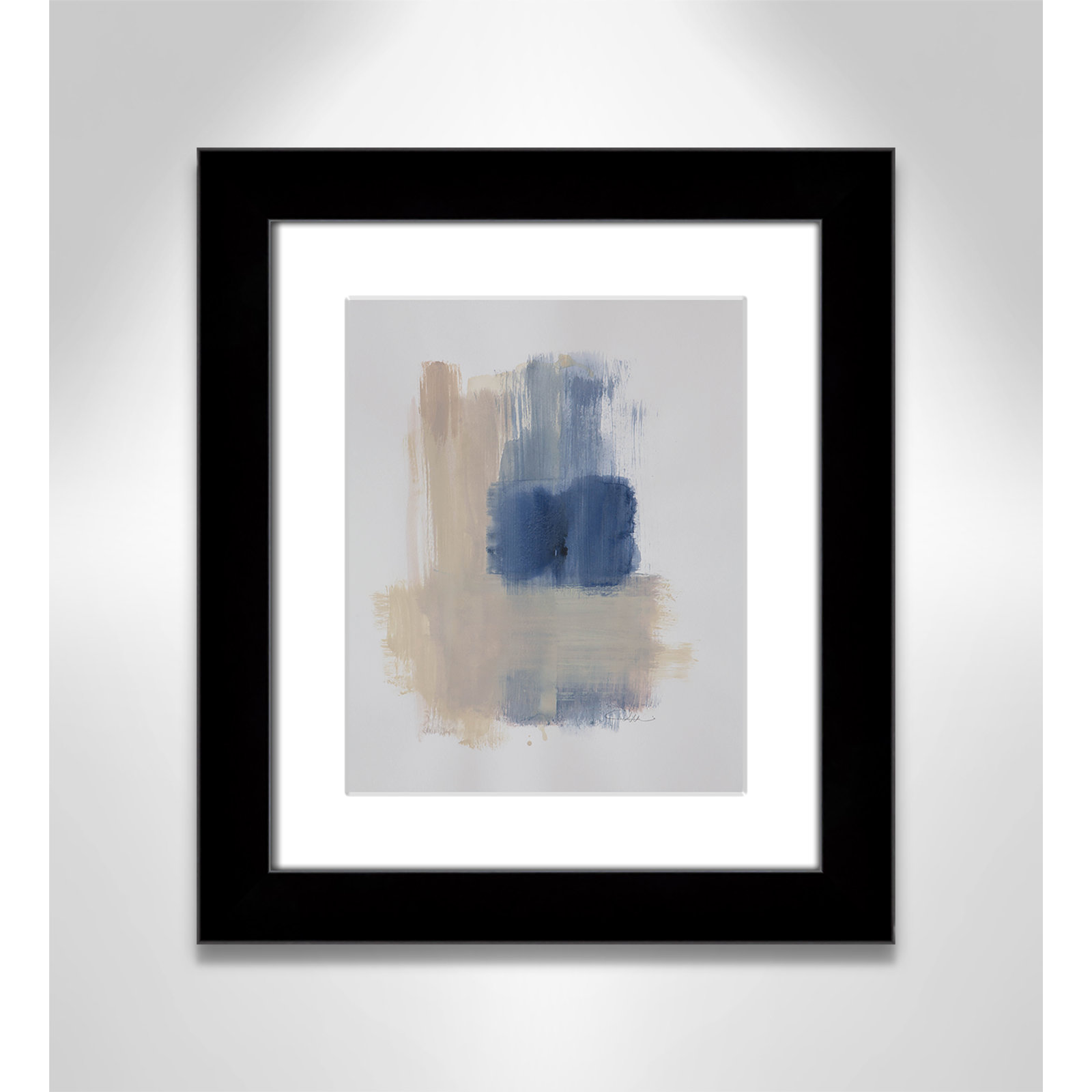 Esmeray "Powder Room Wash III" Print, 16.5" H x 14.5" W x 1.25" D, Black Cube Frame Matted