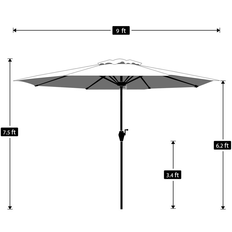 Parasol en porte-à-faux 108 po Keltie, Toile Sunbrella® rouge Jockey