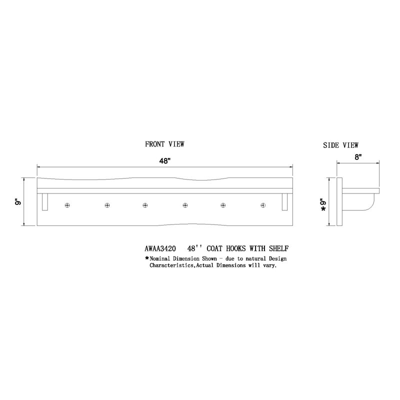 Portemanteaux et banc mural avec rangement Bexton, H 18 po x l 48 po x P 14 po