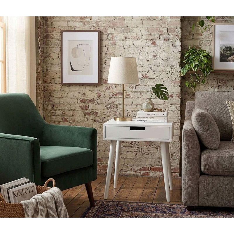 Southborough End Table with Storage, White