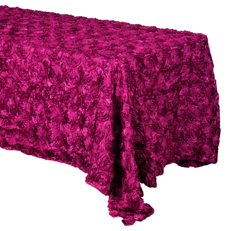 Silvie Floral Polyester Tablecloth, 48" Square, Fuchsia