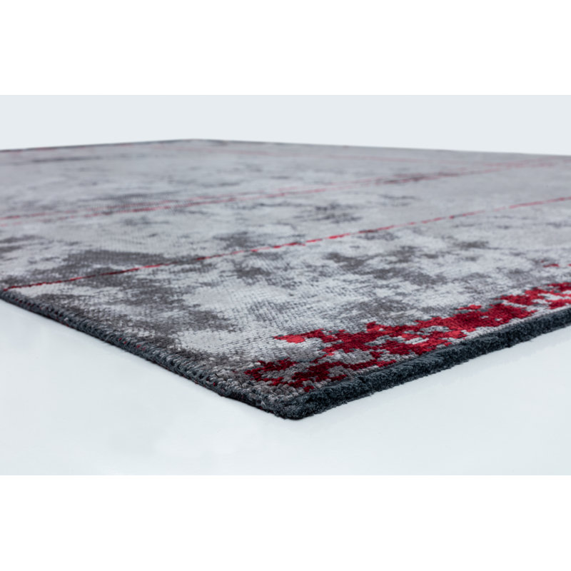 Rapture Red/Gray Luxury Area Rug, Rectangle 7'10" x 9'10"