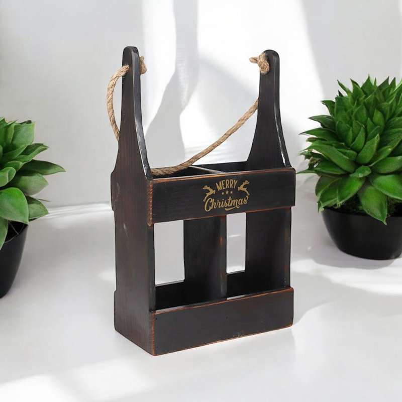 Annalisa 2 Bottle Tabletop Wine Bottle Rack, Black