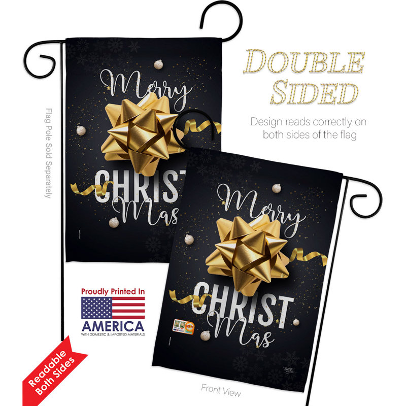 Double Sided 18.5'' H x 13'' W Polyester Christmas Garden Flag