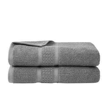 SussexHome Hotel-Quality 4 x Large Bath Towels - Ultra-Absorbent 100%  Natural Cotton Bath Sheet Towels for Bathroom - 35 x 67 Inches Bordered  Design Plush Thick Luxury Bath Towels 