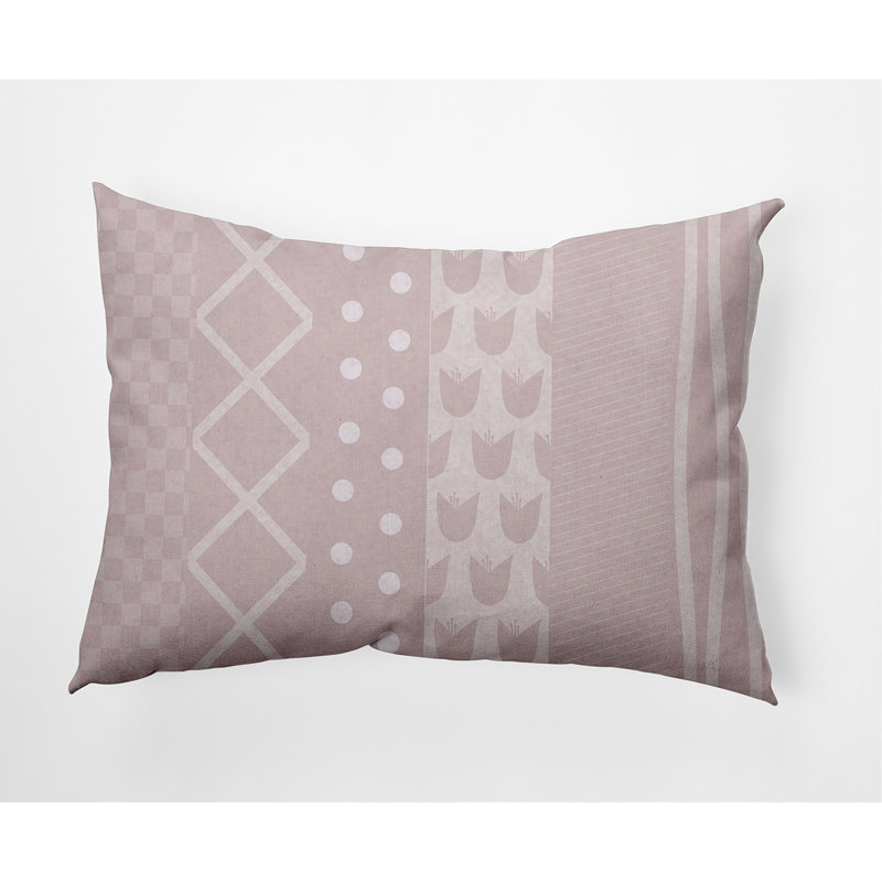 Striped Outdoor Reversible Throw Pillow, Pink