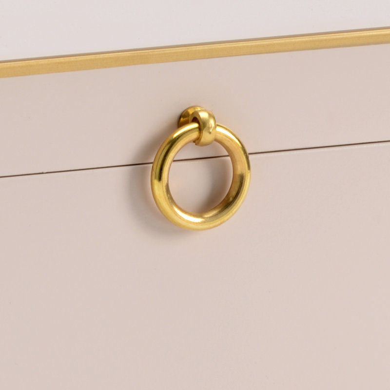 Wood Decorative Box, Baby Pink/Gold