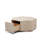 Modern Petal Flower Shape Coffee Table With Hidden Drawer, Faux Marble Beige Stone Top& Fluted Textured Sides, Beige Stone-look Center Table For Living Room